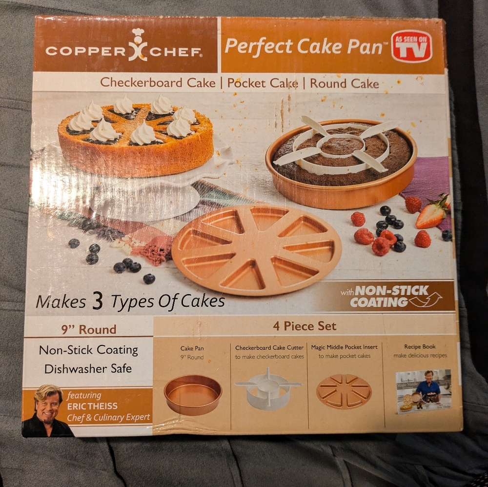 Copper Chef Perfect Cake Pan/9"/Makes 3 Types Of Cakes/New in Box